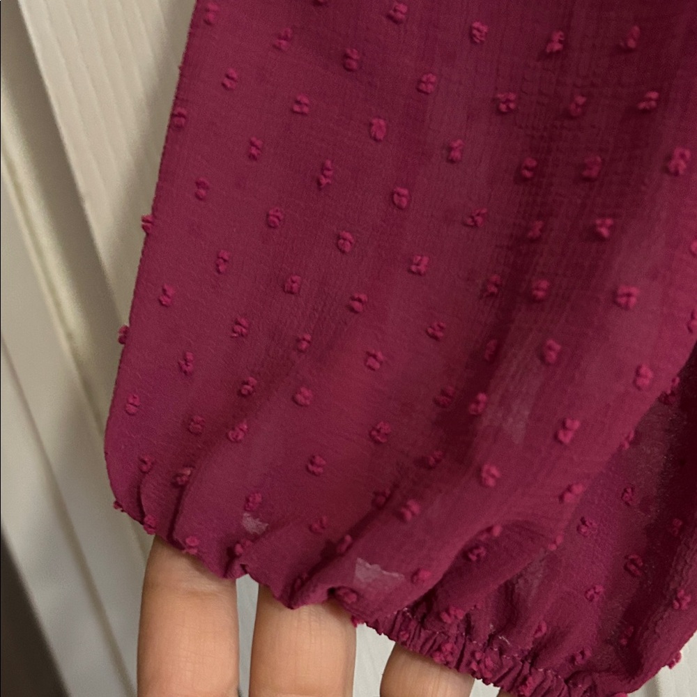 Chic Maroon Ruffle Blouse - image 4